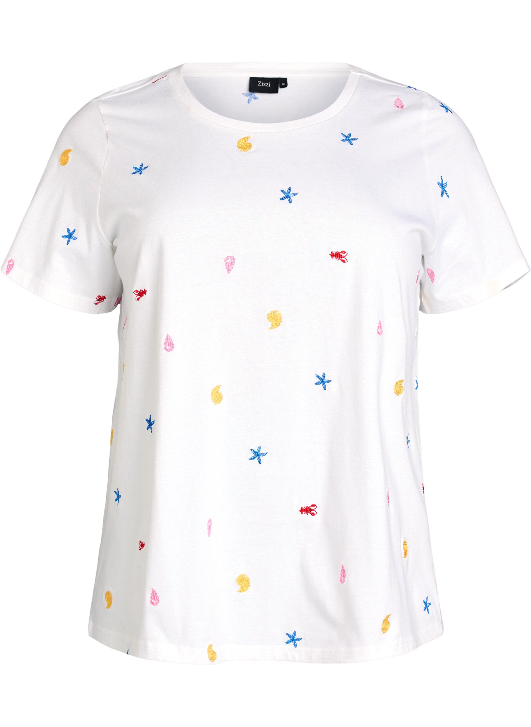 T-shirt en coton biologique avec motifs brod&eacute;s