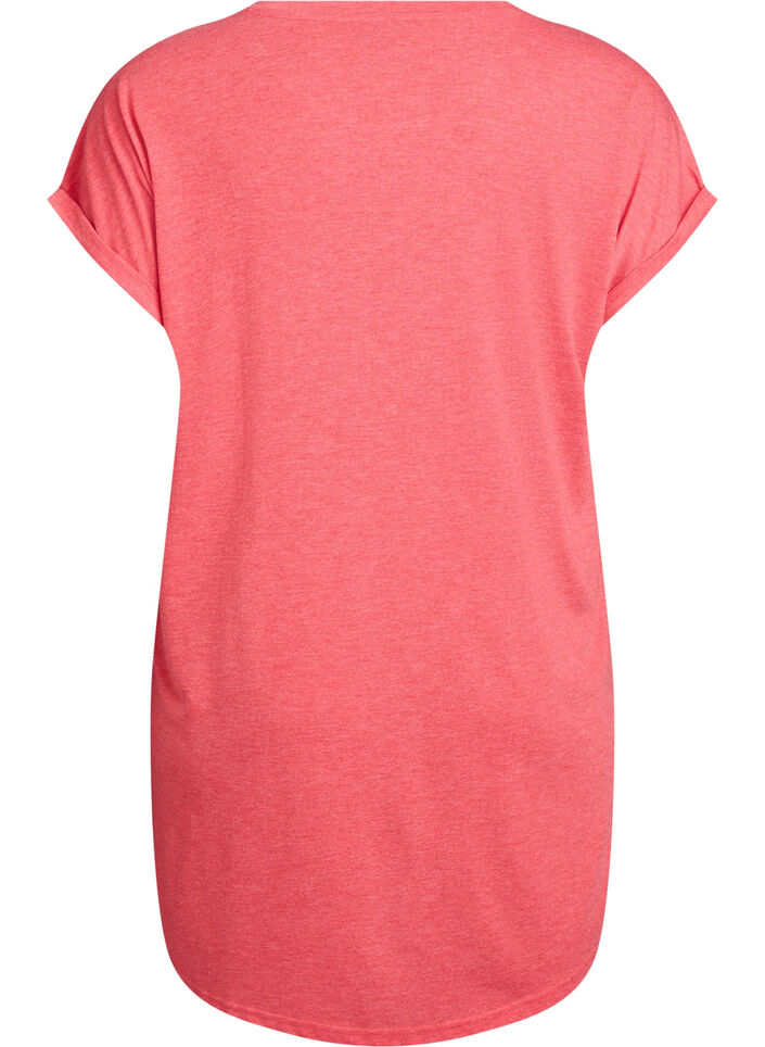 Chemise de nuit &agrave; manches courtes avec imprim&eacute; texte, Rouge, Packshot image number 1