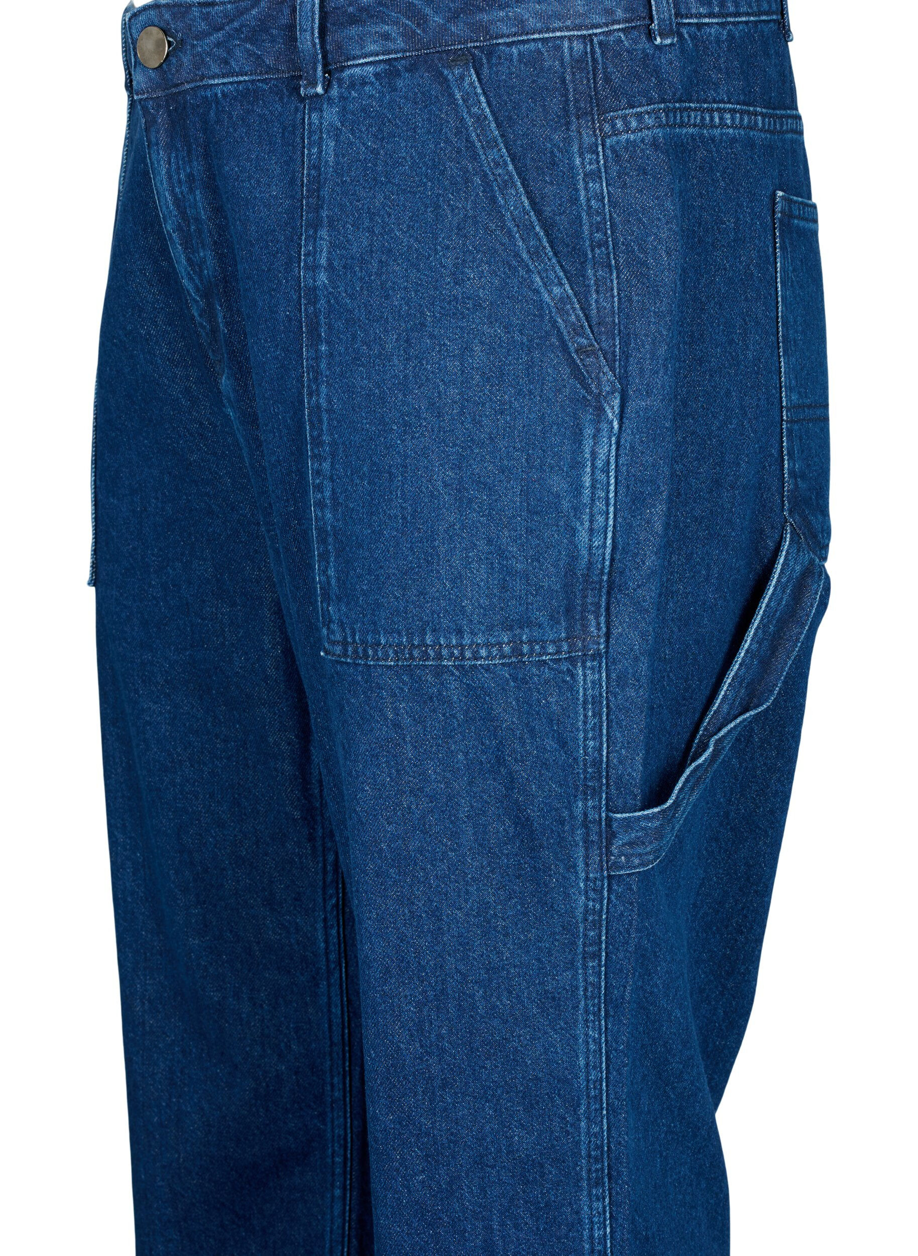 Zizzi Jeans Cargo Ajust&eacute; Droit, Dark blue, Packshot image number 2