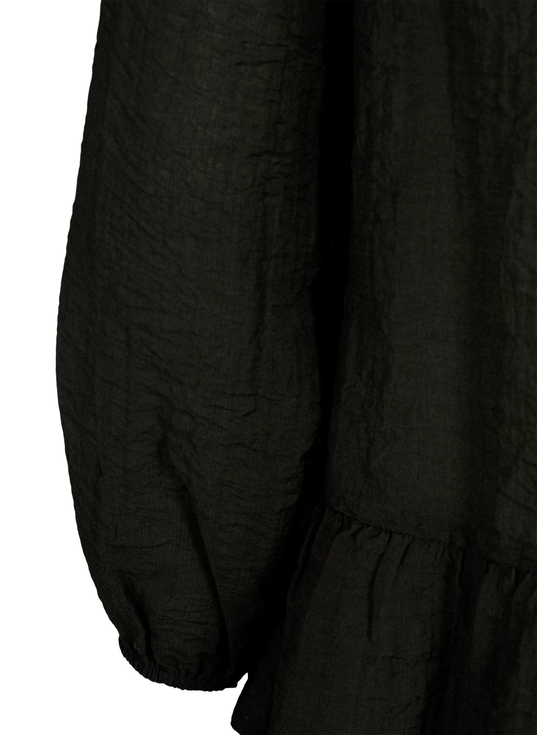 Zizzi Lang&auml;rmlige Bluse mit Peplum, Schwarz, Packshot image number 3