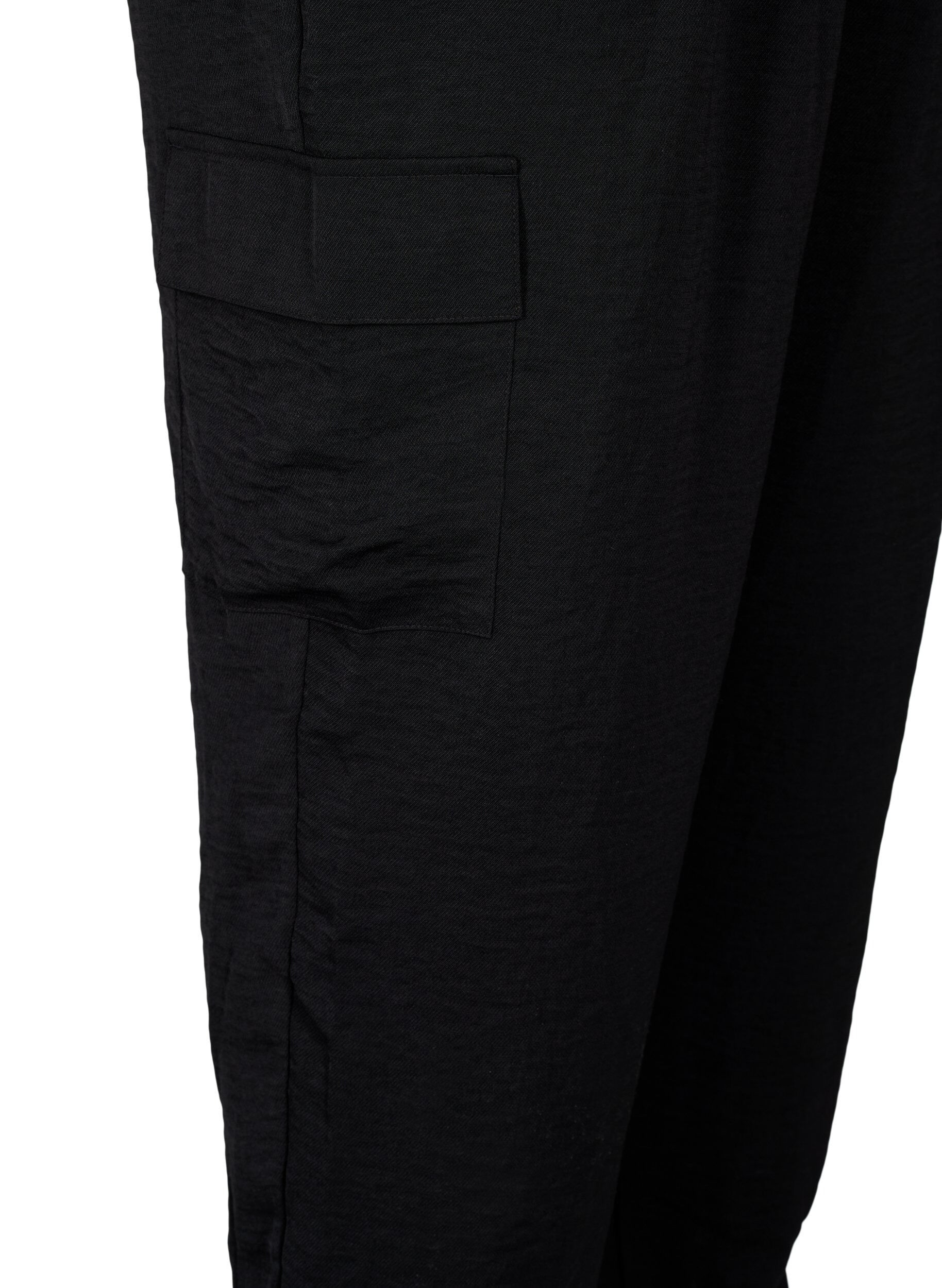 Zizzi Pantalon &agrave; poches cargo, Black, Packshot image number 3