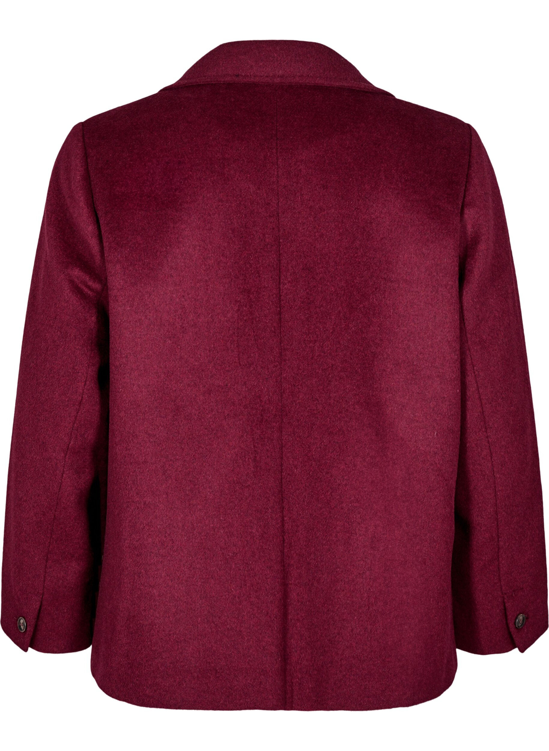 Zizzi Blazer &agrave; double boutonnage et revers classiques, Bordeaux, Packshot image number 1