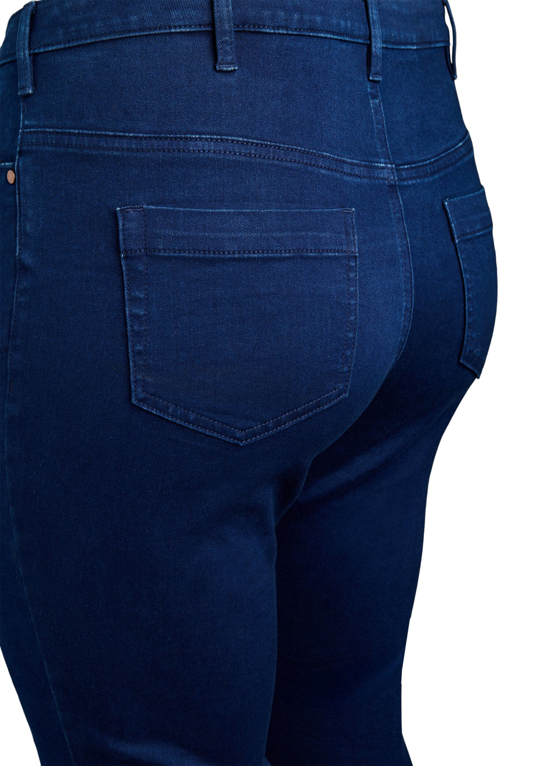 Zizzi Amy Caprijeans mit hohem Taille und Super Slim Fit, Blau, Packshot image number 3