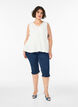 &Auml;rmellose Bluse mit Struktur und Bindeband, Vanille, Model image number 1