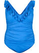 Maillot de bain avec volants et coussinets amovibles, Bleu intense, Packshot image number 0