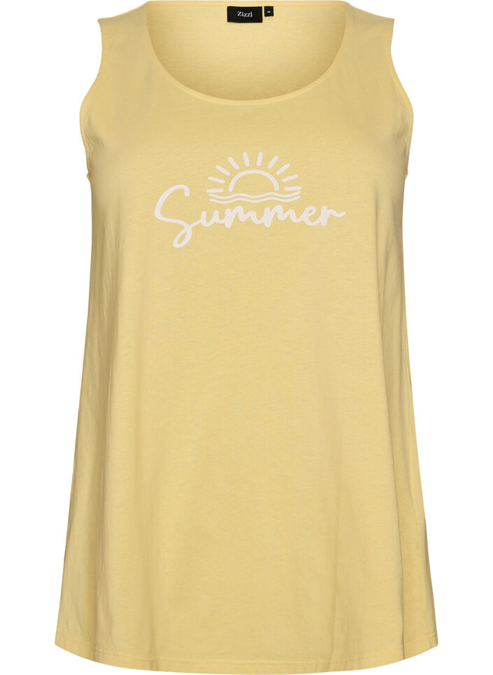 Top aus Baumwolle mit A-Linie, Gelb, Packshot image number 0