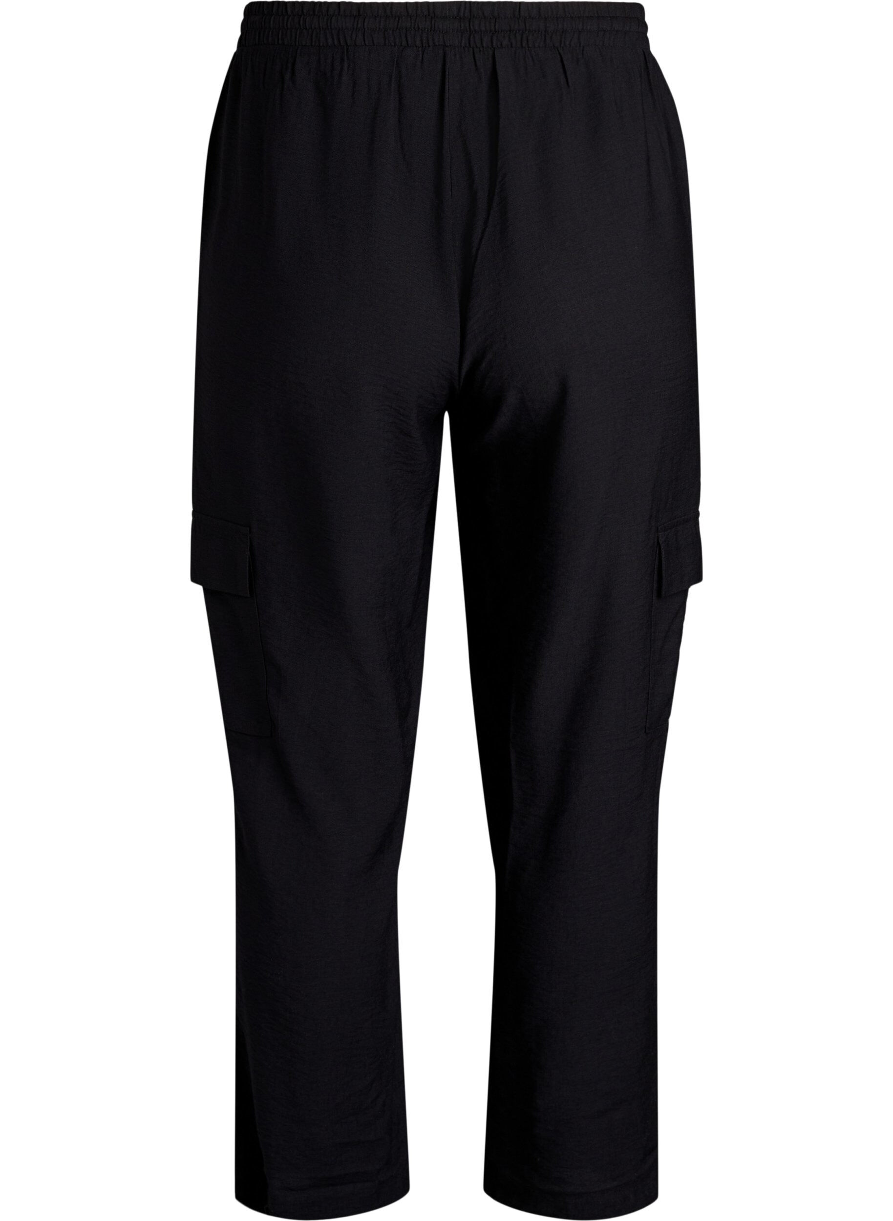 Zizzi Cargohose mit hoher Taille, Schwarz, Packshot image number 1