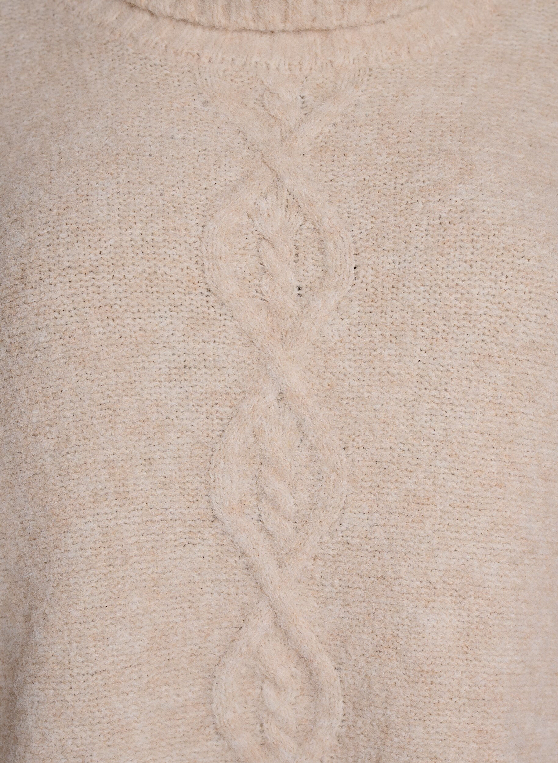 ZizziPullover mit Rollkragen und Zopfmuster, Vanille, Packshot image number 2