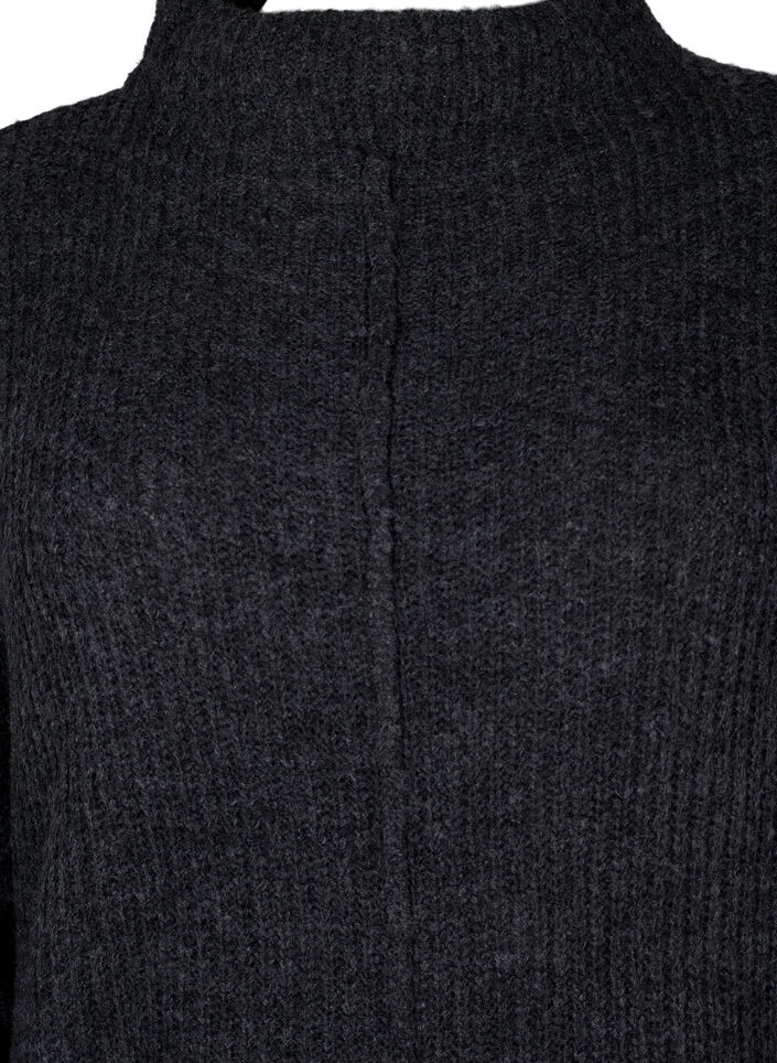 Langes, &uuml;bergro&szlig;es Strickkleid mit Schlitz, Grau, Packshot image number 2
