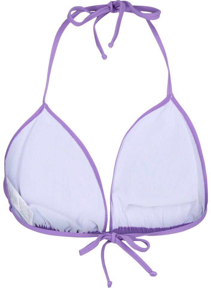 Soutien-gorge de bikini triangle uni, Violet, Packshot image number 1