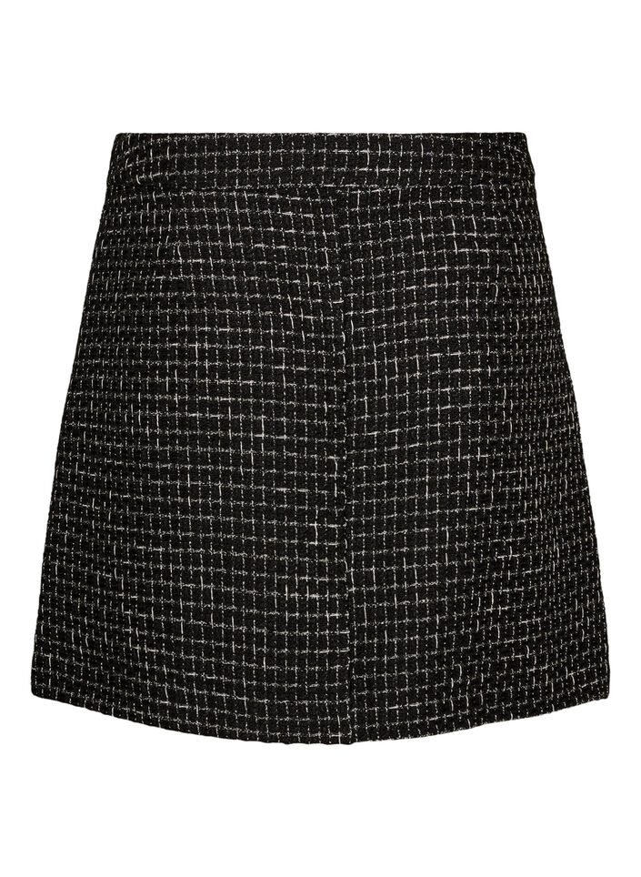 Jupe courte en boucl&eacute;, Noir, Packshot image number 1