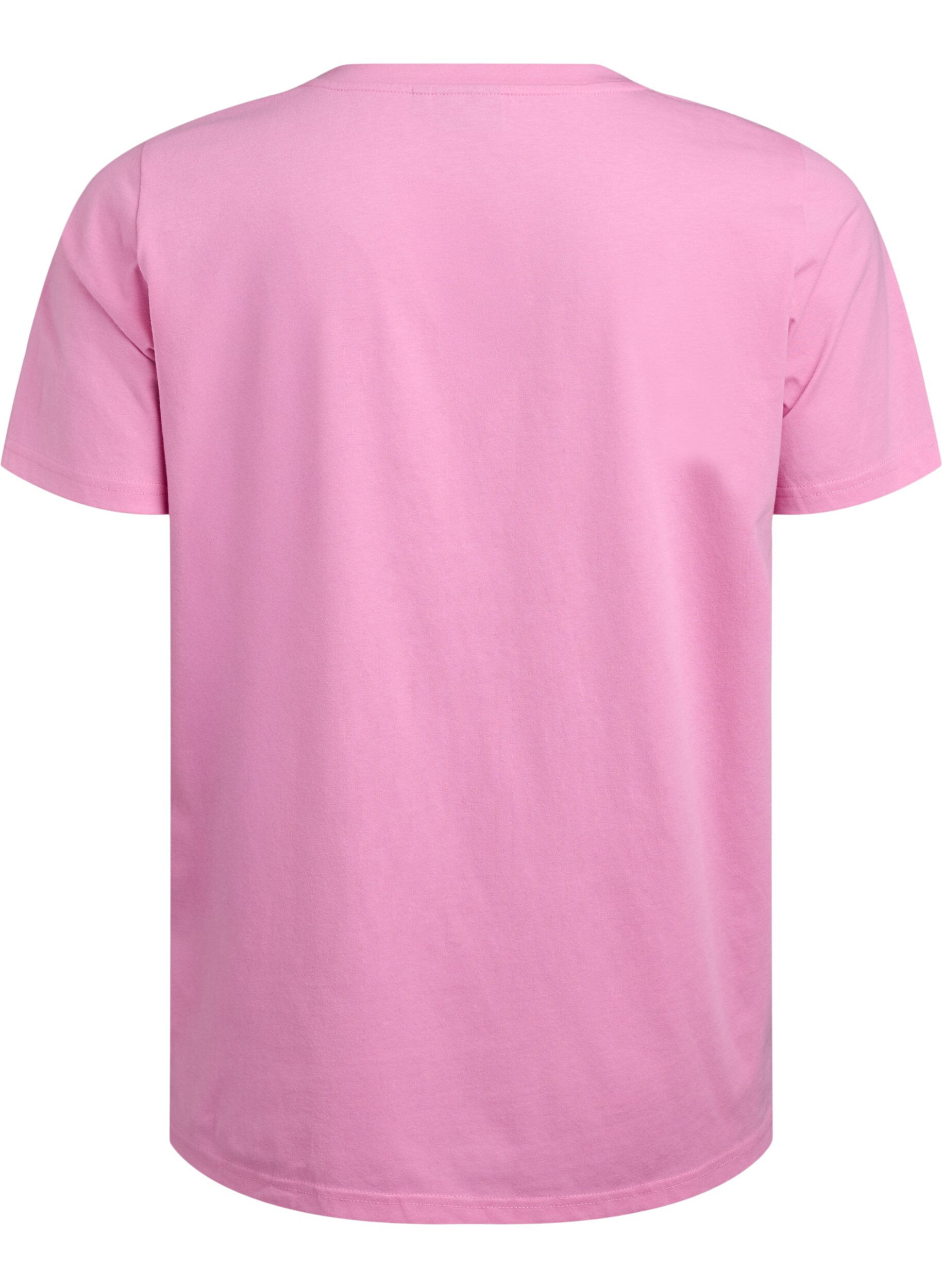 Zizzi FLASH - T-shirt col V, Rose, Packshot image number 1