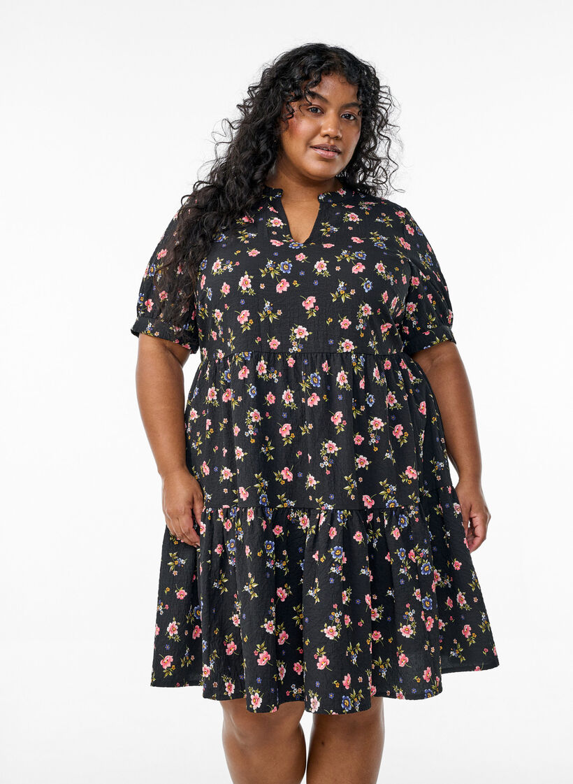 FLASH - Kurzes A-Linien-Kleid, Schwarz, Model image number 0