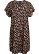 Robe &agrave; col en V en viscose, Noir, Packshot image number 0
