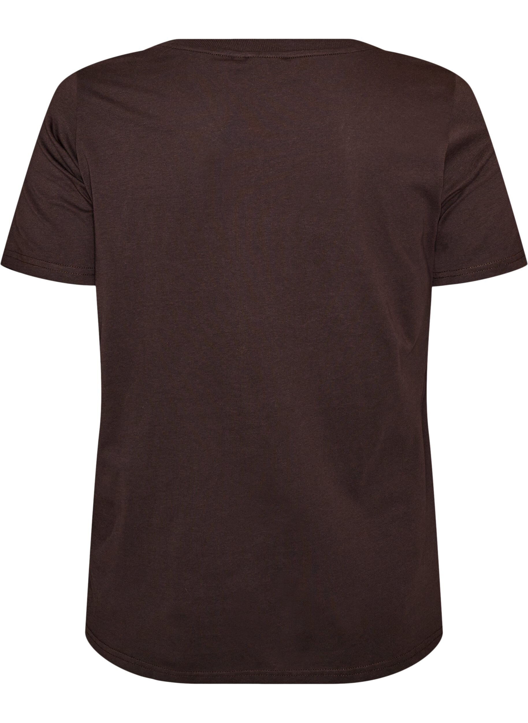 ZizziT-shirt en coton avec imprim&eacute; devant, Marron, Packshot image number 1