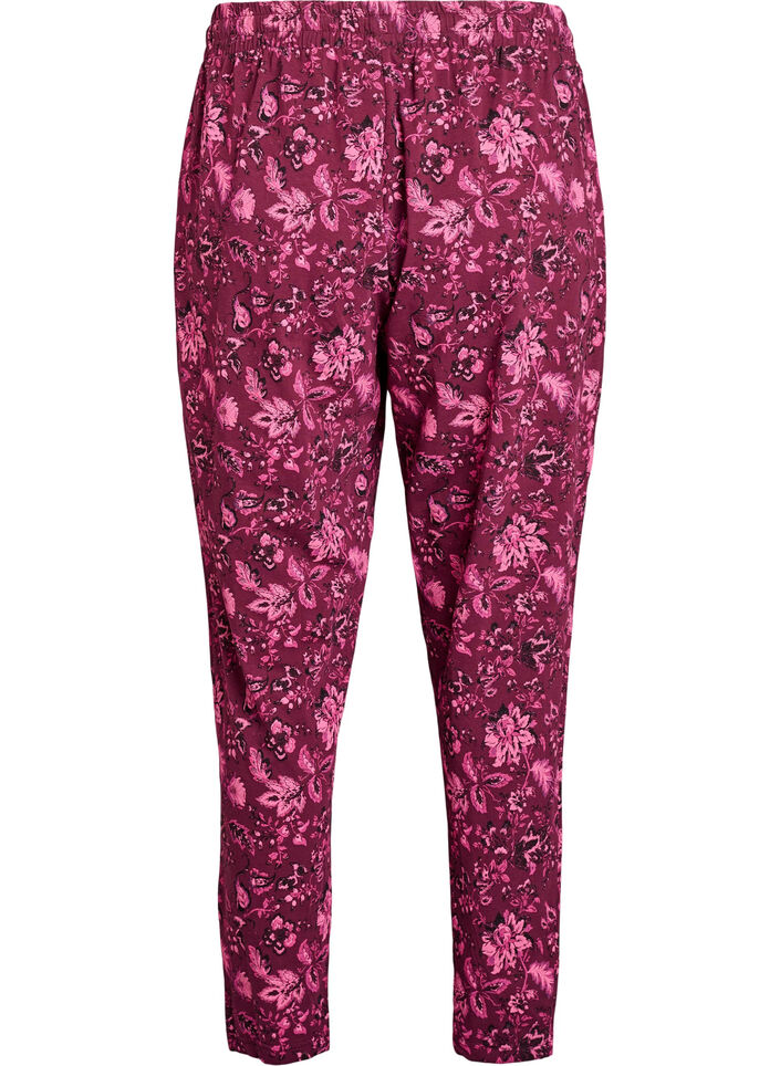 Cotton Pyjamas Hose mit Druck, Dunkles Bordeaux, Packshot image number 1