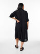 Robe chemise mi-longue &agrave; manches courtes, Noir, Model image number 1