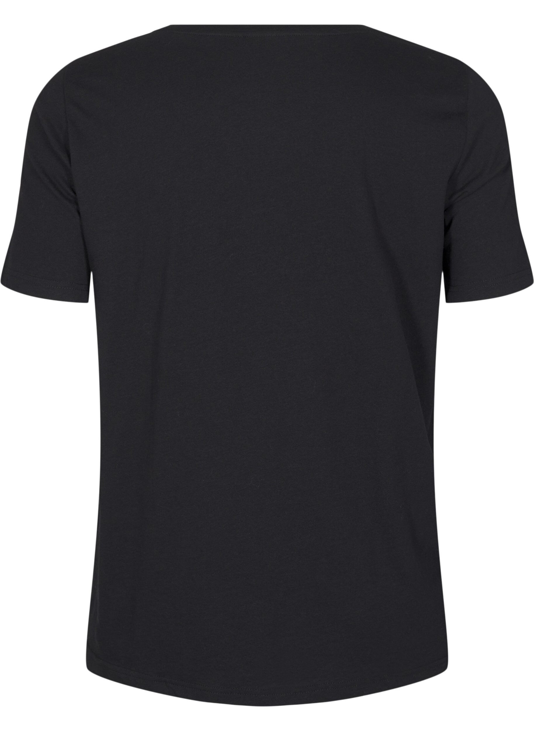 Zizzi FLASH - T-Shirt mit Print, Schwarz, Packshot image number 1