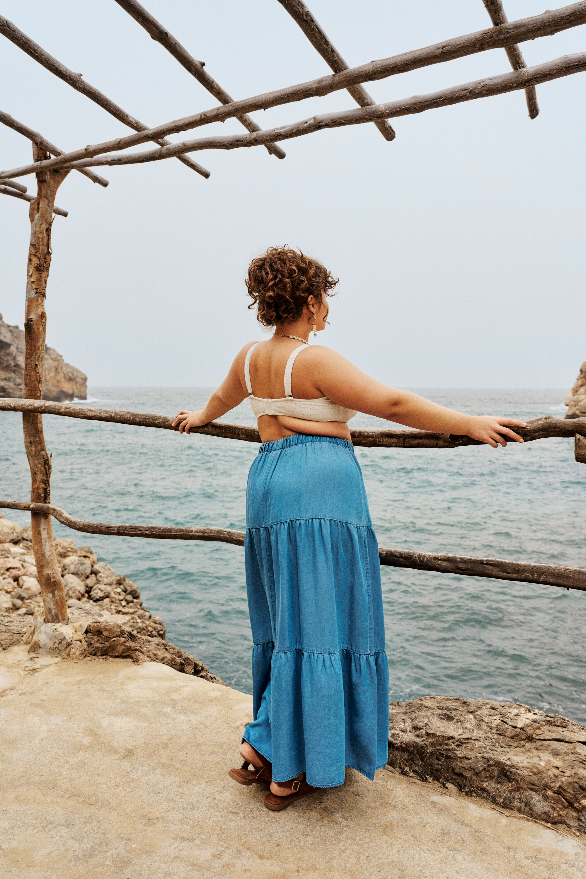 ZizziBoh&egrave;me dans des tons bleu mer, , Model