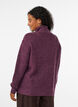 Pull en tricot avec col haut et fermeture &eacute;clair, Violet, Model image number 2