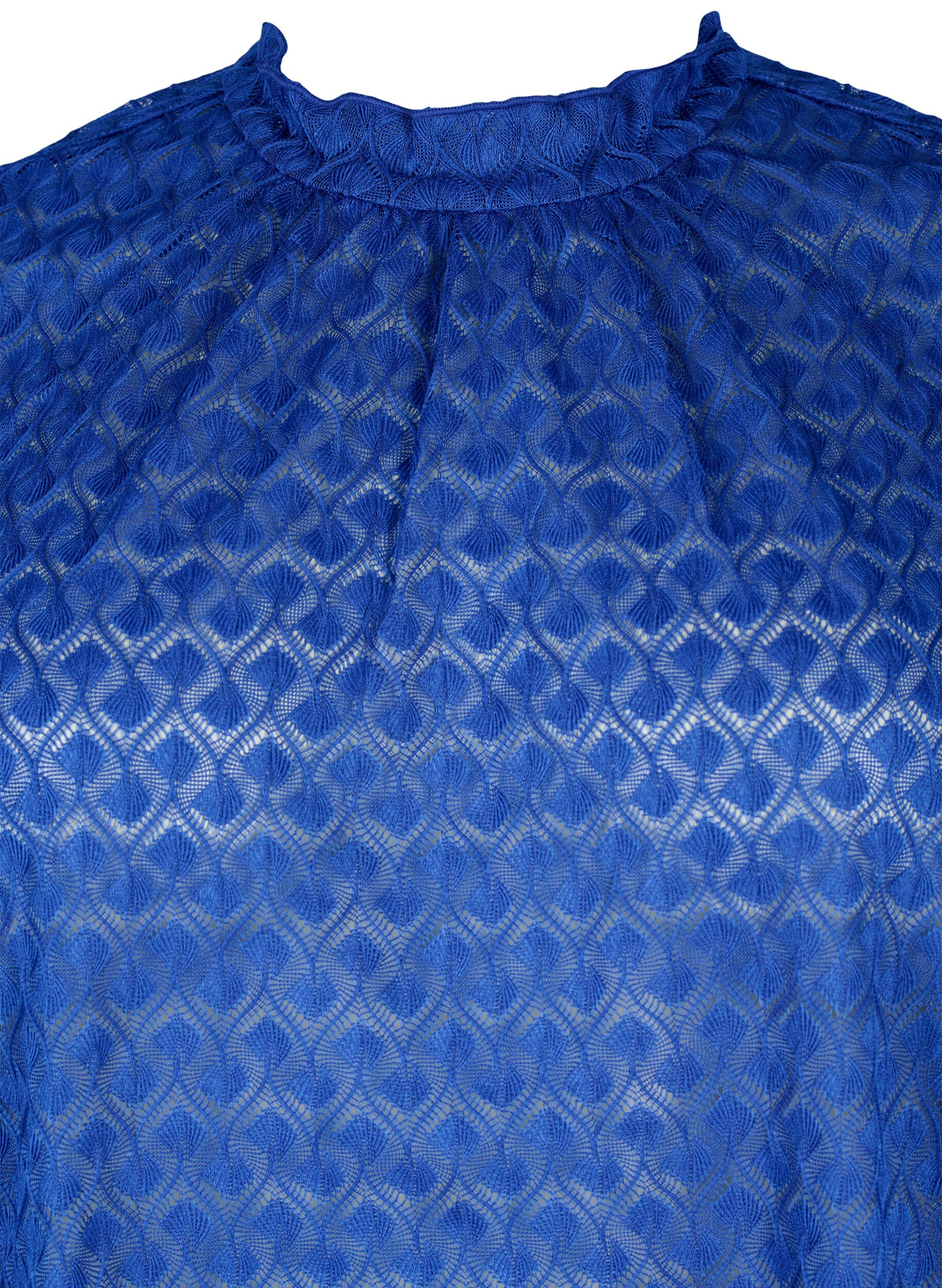 Zizzi  Blouse &agrave; manches longues avec texture &agrave; motifs, Deep Ultramarine, Packshot image number 2