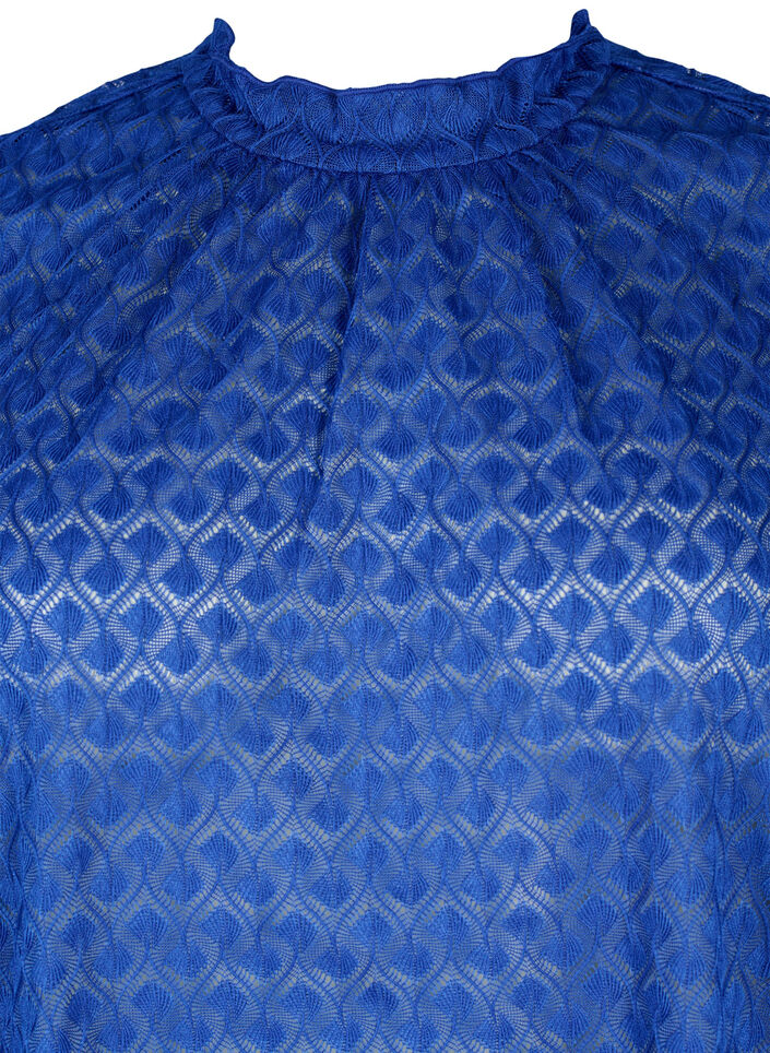  Blouse &agrave; manches longues avec texture &agrave; motifs, Deep Ultramarine, Packshot image number 2