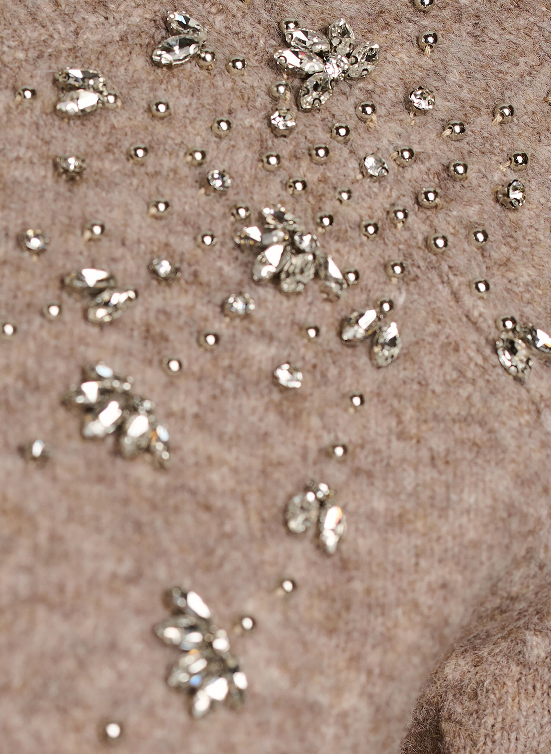 ZizziBluse aus Strick mit Strasssteinen und Nieten, Beige, Packshot image number 2