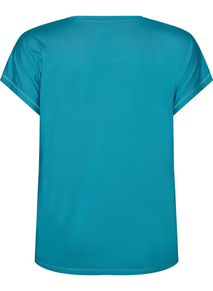 T-shirt de sport couleur unie, Bleu p&eacute;trole, Packshot image number 1