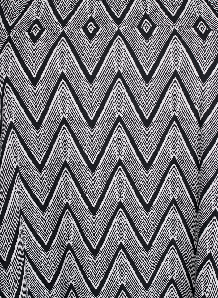 Robe en coton imprimé à manches courtes, Noir, Packshot image number 2