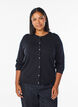 Cardigan &agrave; boutons ronds, Noir, Model image number 0