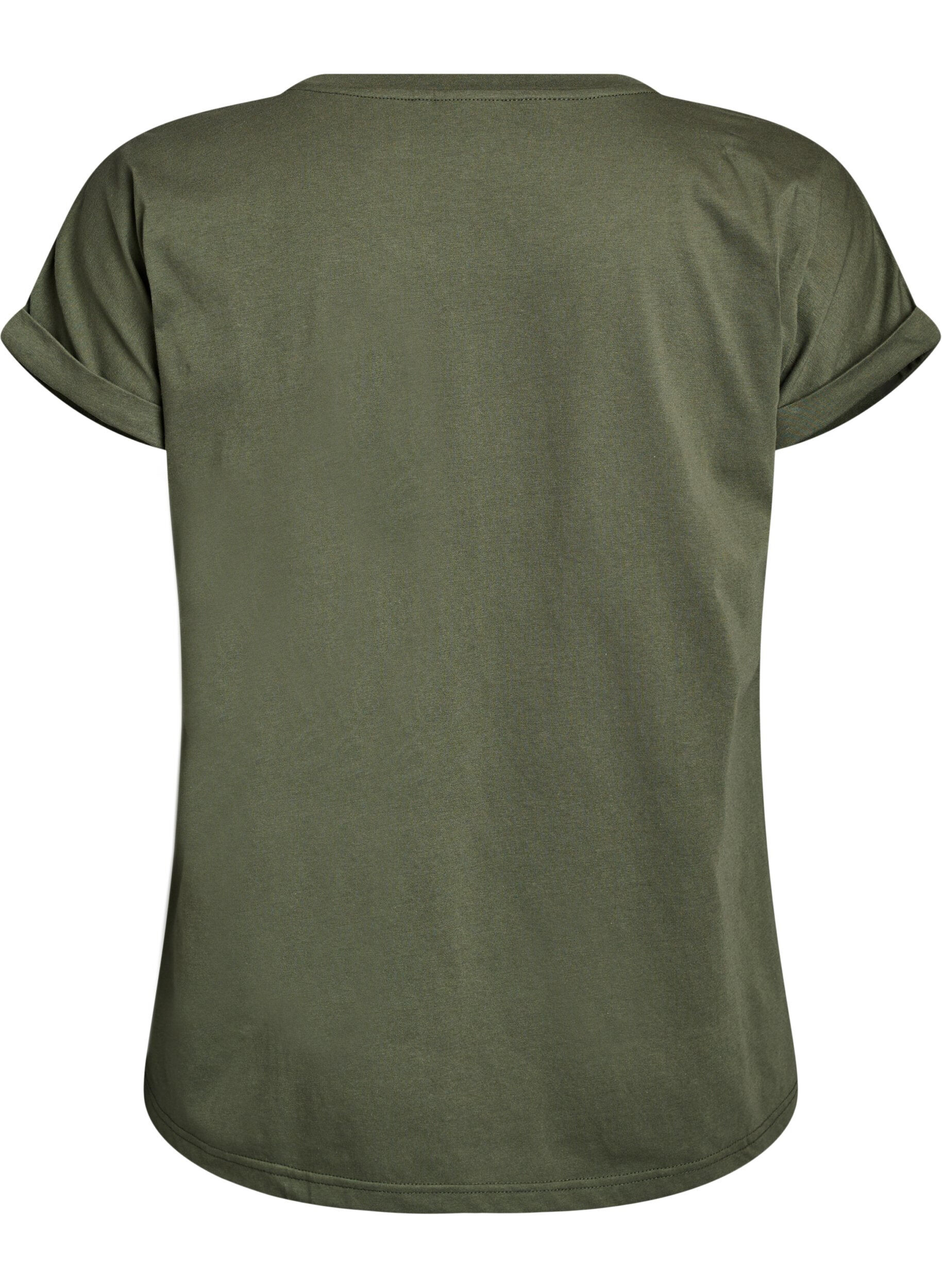 ZizziKurz&auml;rmliges T-Shirt aus einer Baumwollmischung, Gr&uuml;n, Packshot image number 1