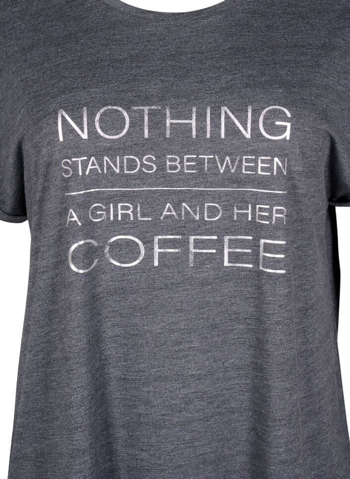 Kurzärmliges Nachthemd mit Textdruck, , Packshot image number 2