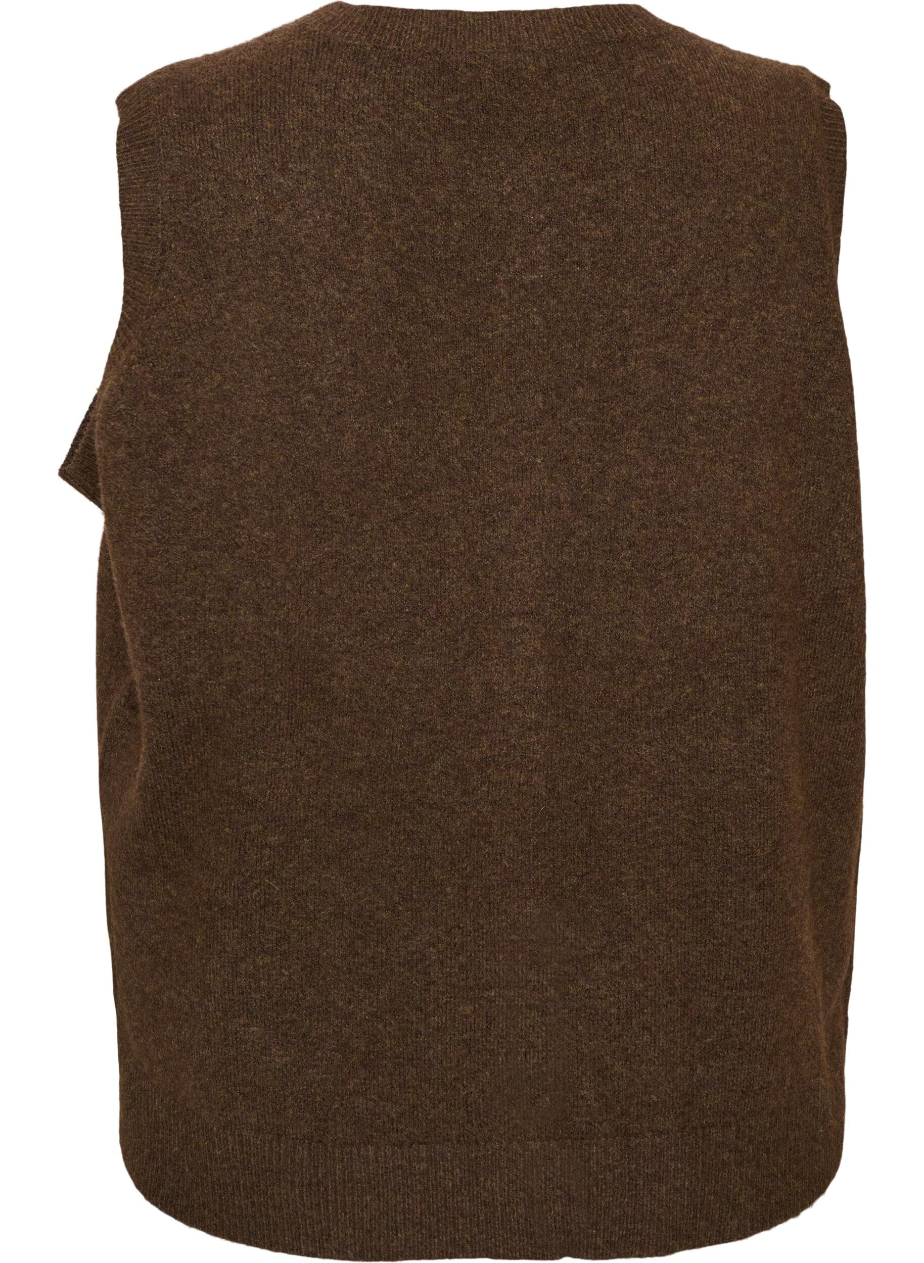 ZizziStrickweste mit dekorativen Kn&ouml;pfen, Braun, Packshot image number 1