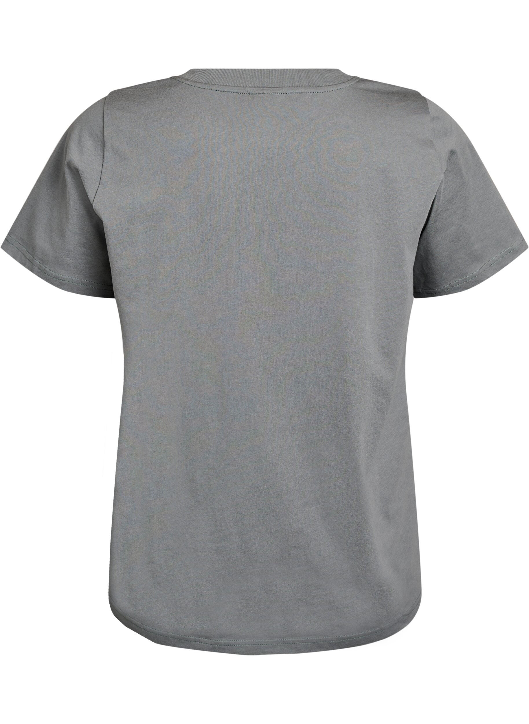 Zizzi Einfaches T-Shirt aus Baumwolle mit V-Ausschnitt., Gr&uuml;n, Packshot image number 1