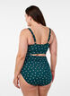 Bikinioberteil mit Punkten und R&uuml;schendetails, Gr&uuml;n, Model image number 2