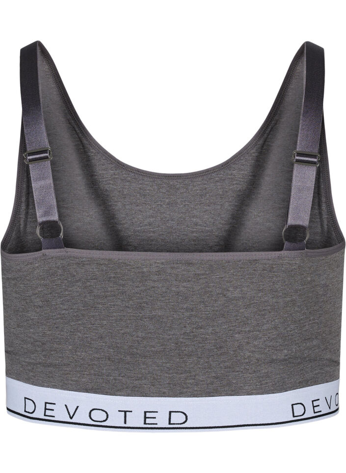 Soutien-gorge chiné à bretelles réglables, Medium Grey Melange, Packshot image number 1