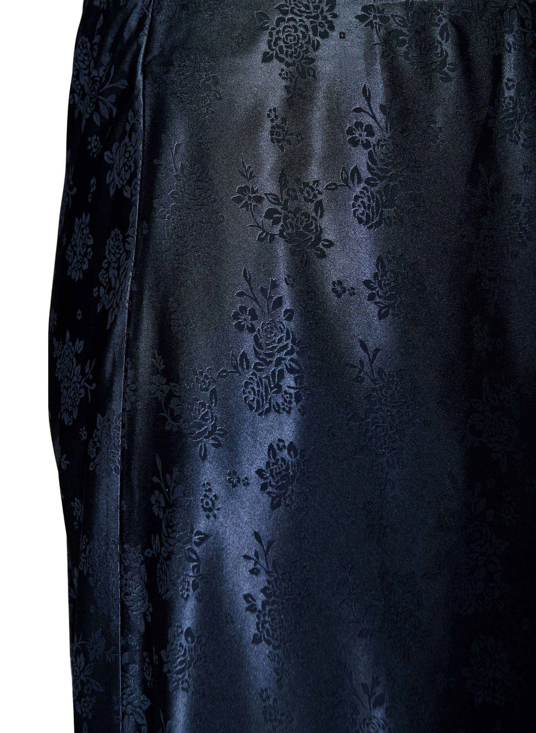 ZizziJupe en satin avec un motif floral ton sur ton, Bleu, Packshot image number 2