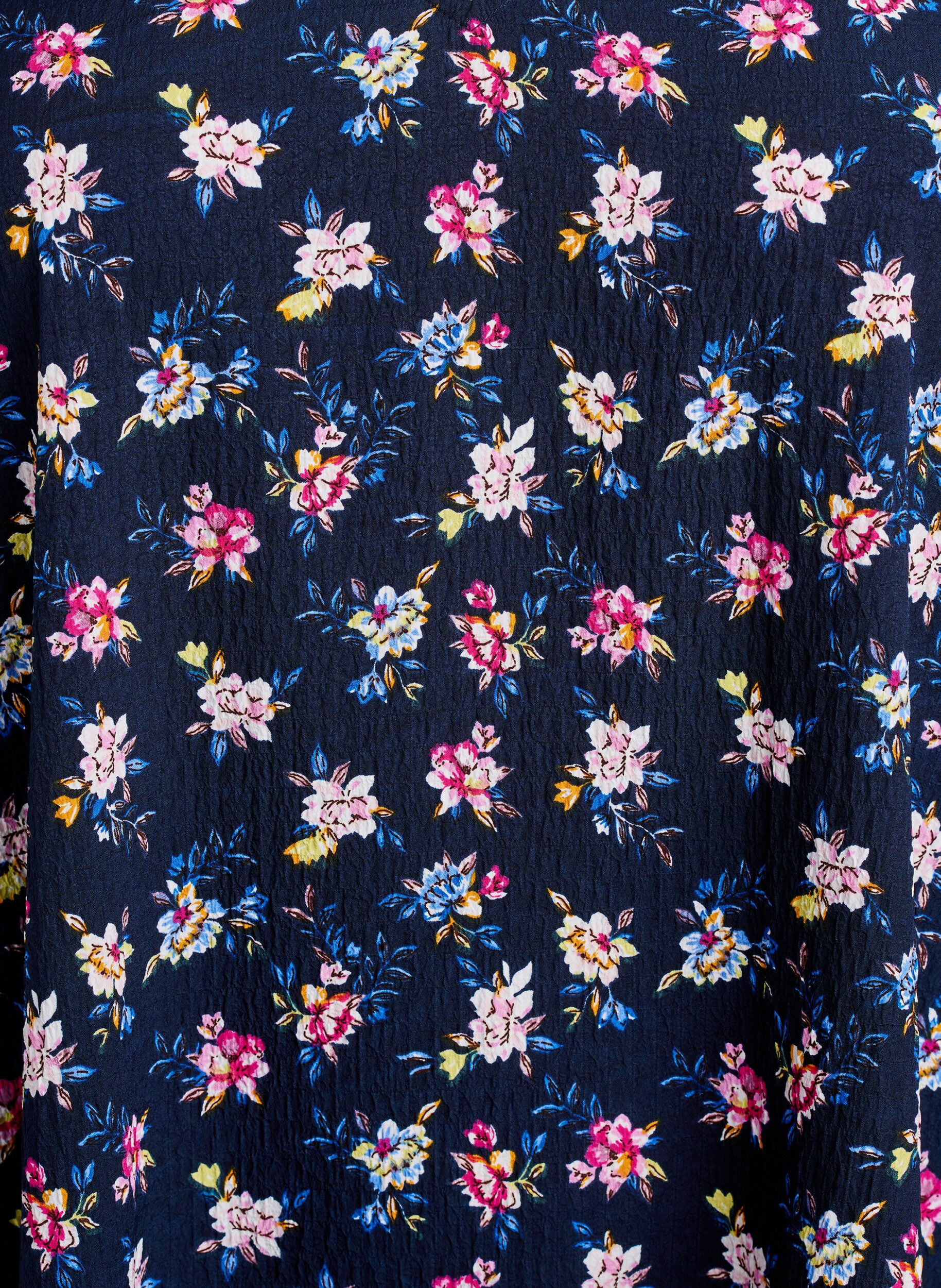 Zizzi Kleid mit kurzen &Auml;rmeln und V-Ausschnitt, Blau, Packshot image number 2