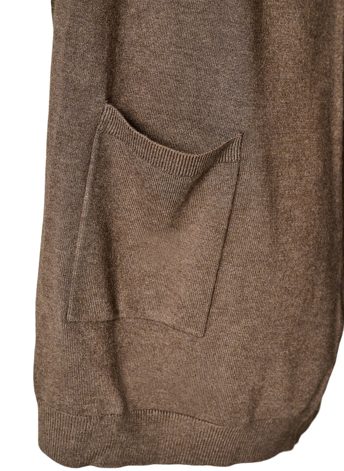 Lange Strickjacke aus einer Viskosemischung, Braun, Packshot image number 2