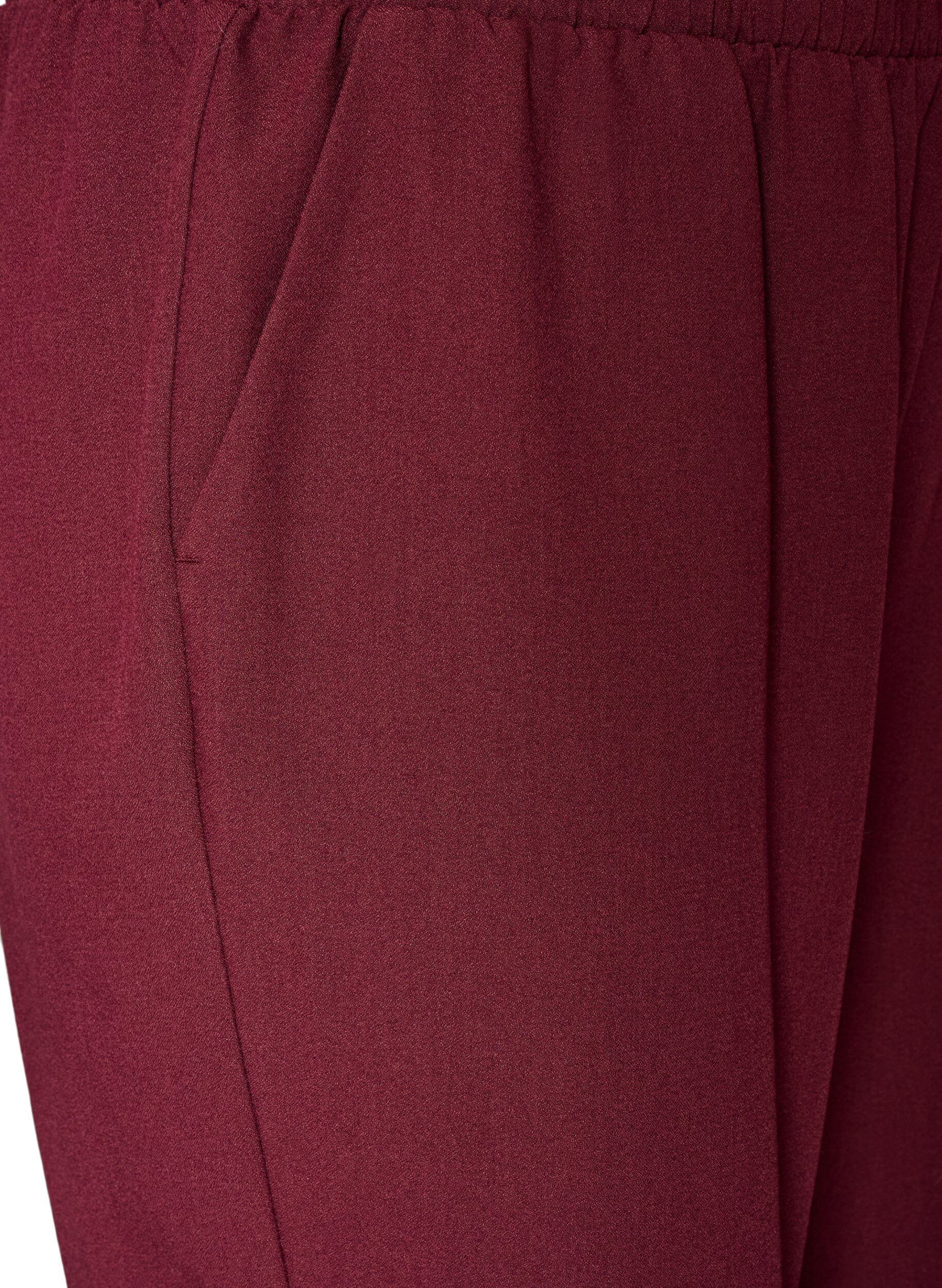 ZizziPantalon &eacute;vas&eacute; avec taille &eacute;lastiqu&eacute;e, Bordeaux, Packshot image number 2