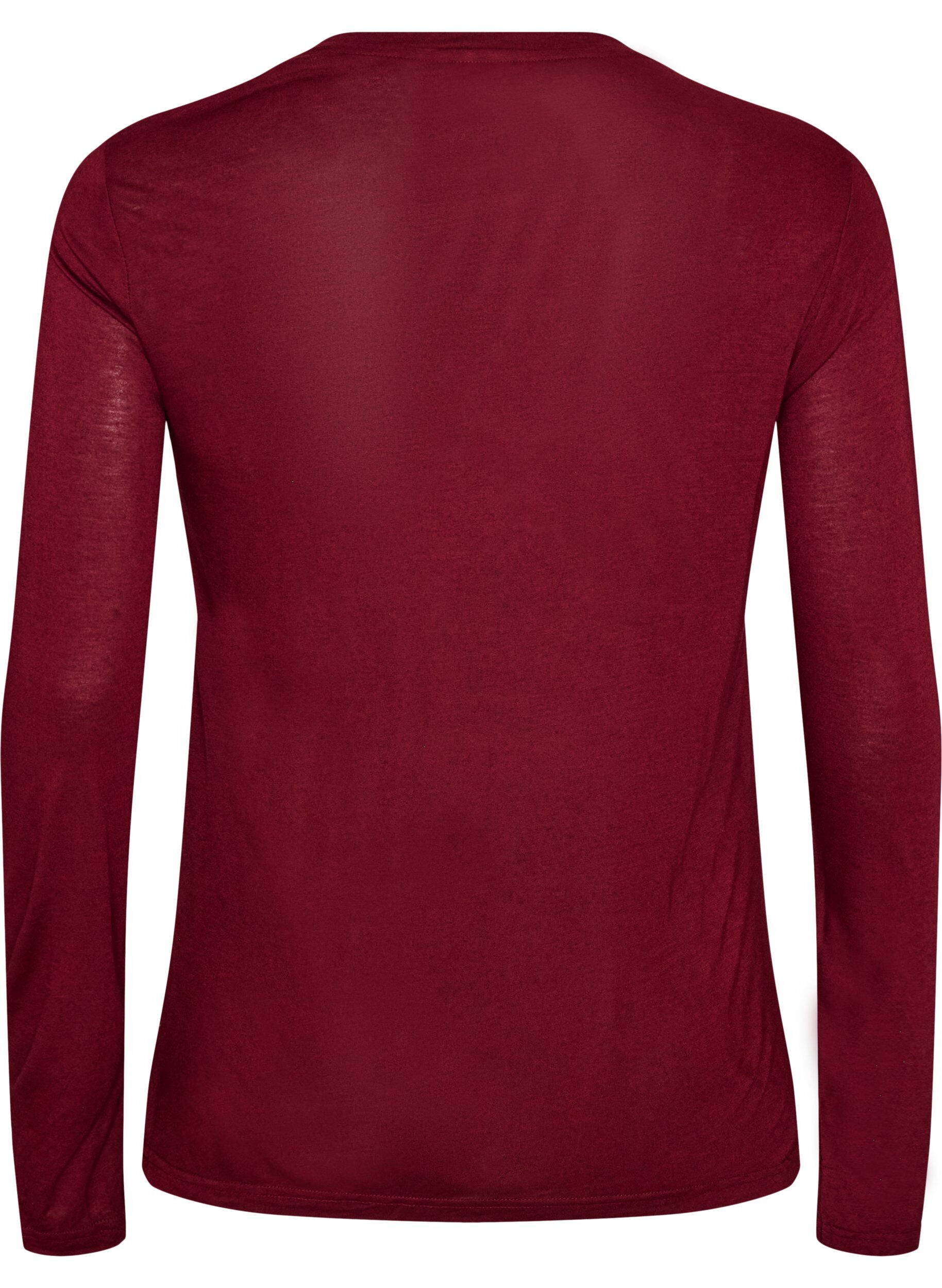 ZizziLang&auml;rmelige Bluse aus Wolle und Viskose, Rot, Packshot image number 1