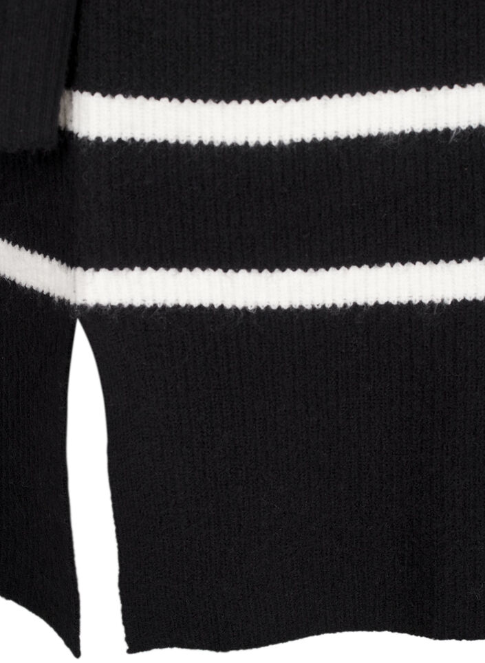 Robe tricotée manches longues à rayures, Black Cloud D. Comb, Packshot image number 3