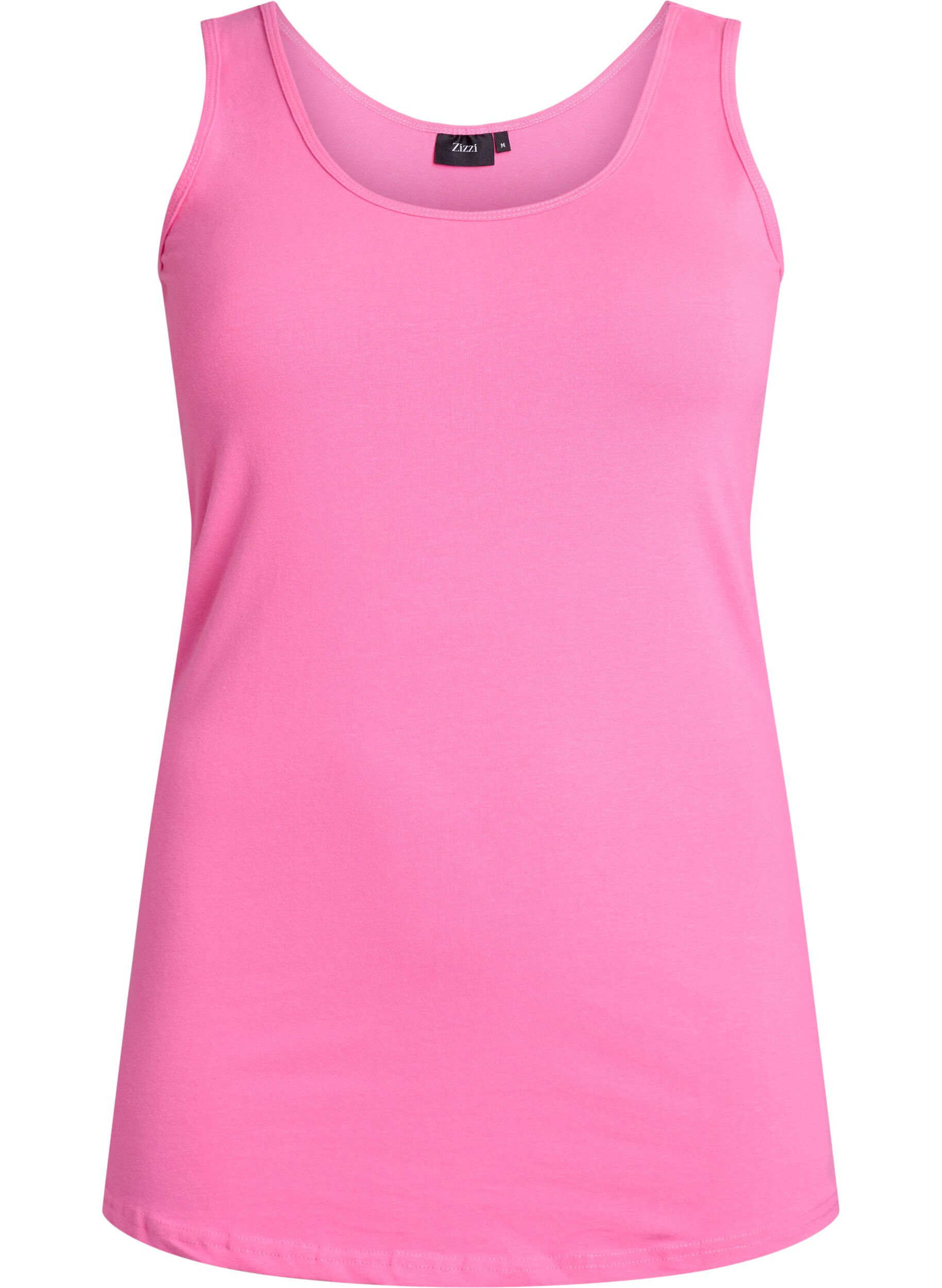 Zizzi Top basique de couleur unie en coton, Rose, Packshot image number 0