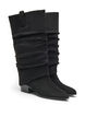 Langer Stiefel in Wildlederoptik mit abnehmbarem Schaft, Schwarz, Packshot image number 1