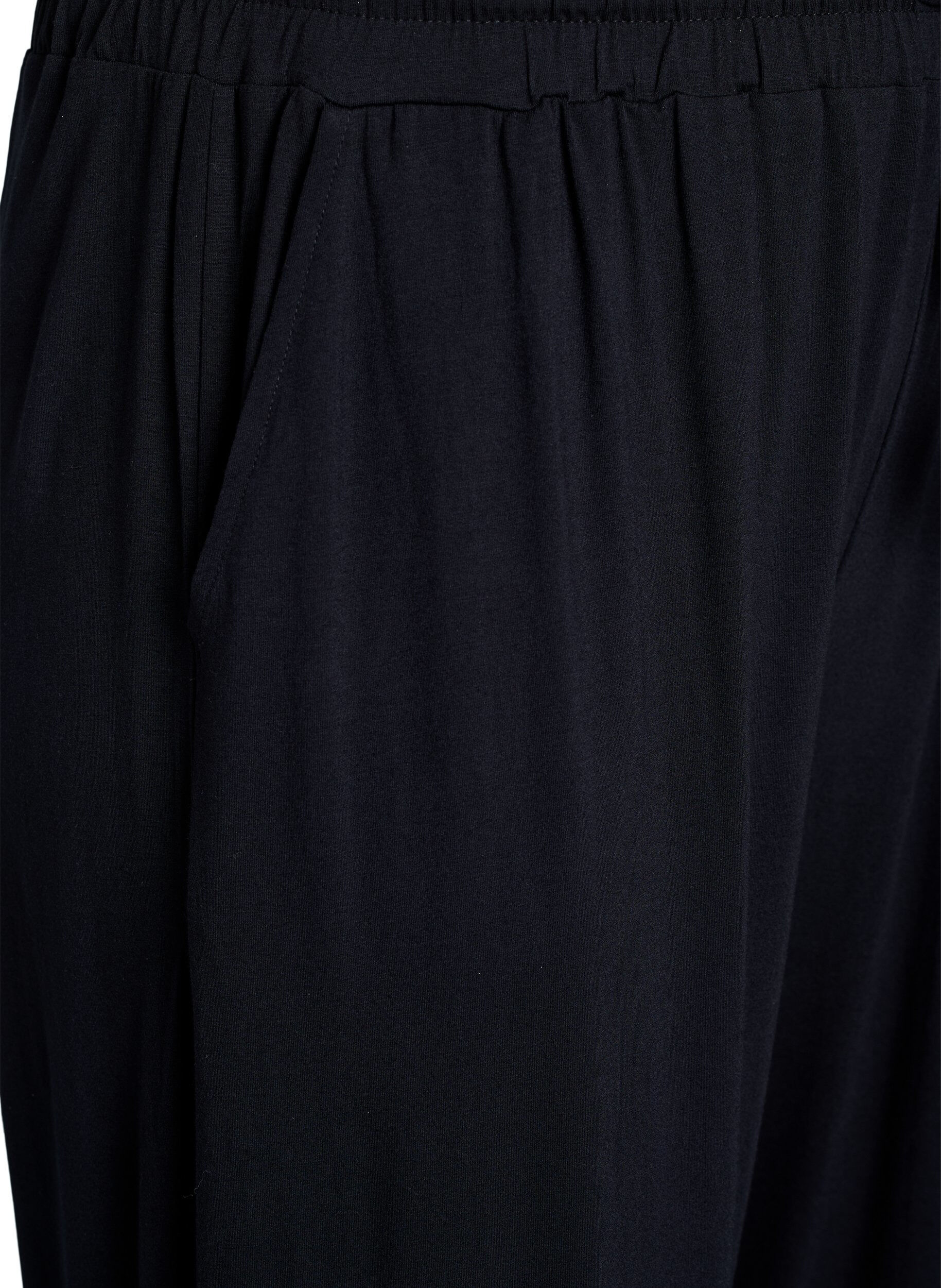 ZizziLockere Nachthose aus Viskose-Jersey mit Taschen, Schwarz, Packshot image number 2