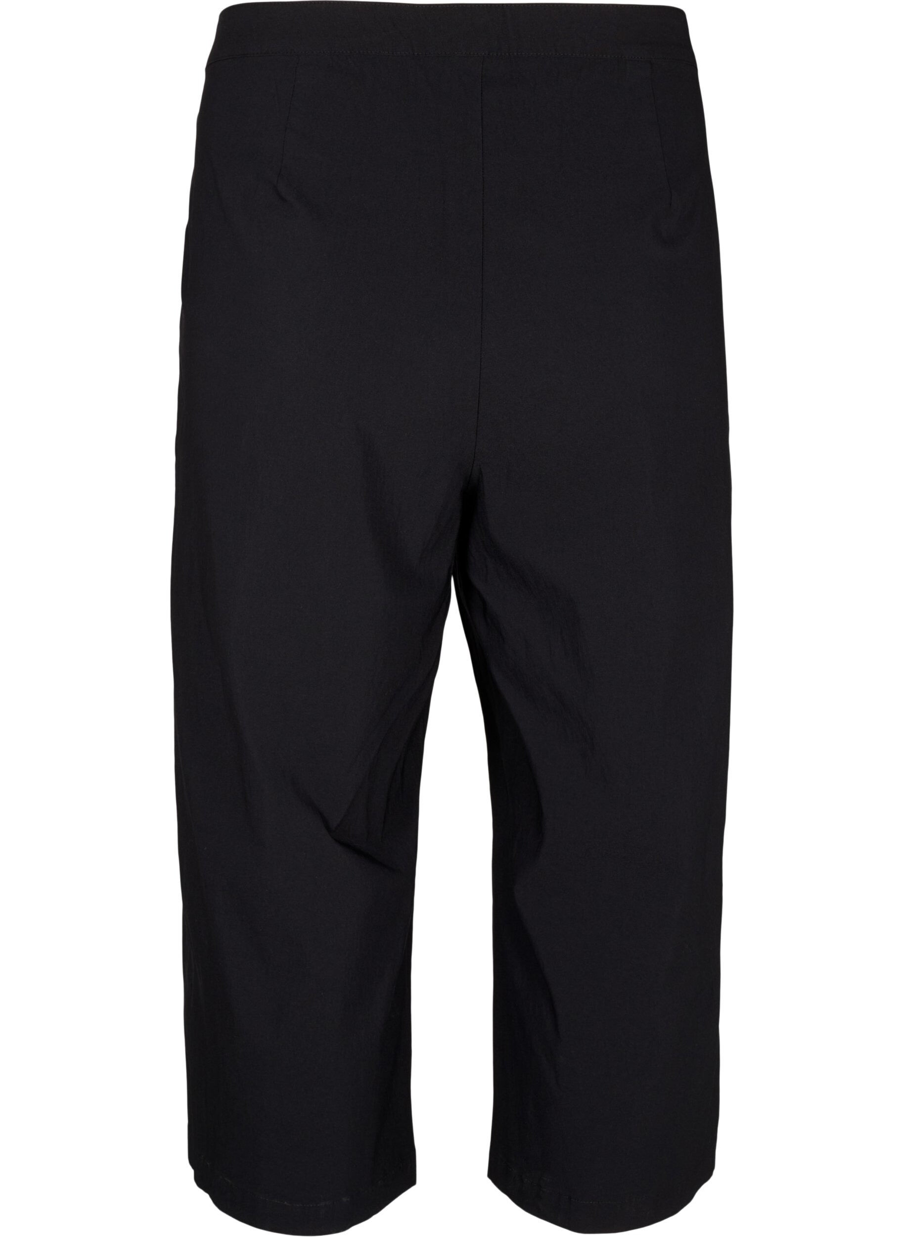 Zizzi Culotte-Hose aus Stoffmix, Schwarz, Packshot image number 1