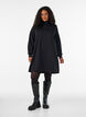 Robe sweat avec col montant c&ocirc;tel&eacute; et zip, Noir, Model image number 1