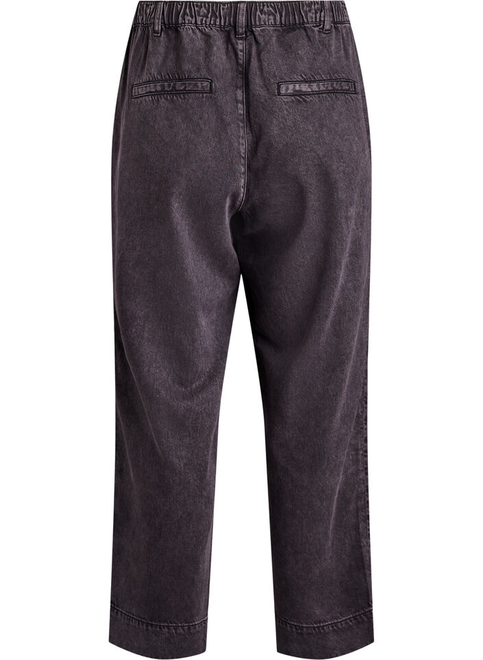 Jean large avec taille élastiquée, Gris, Packshot image number 1