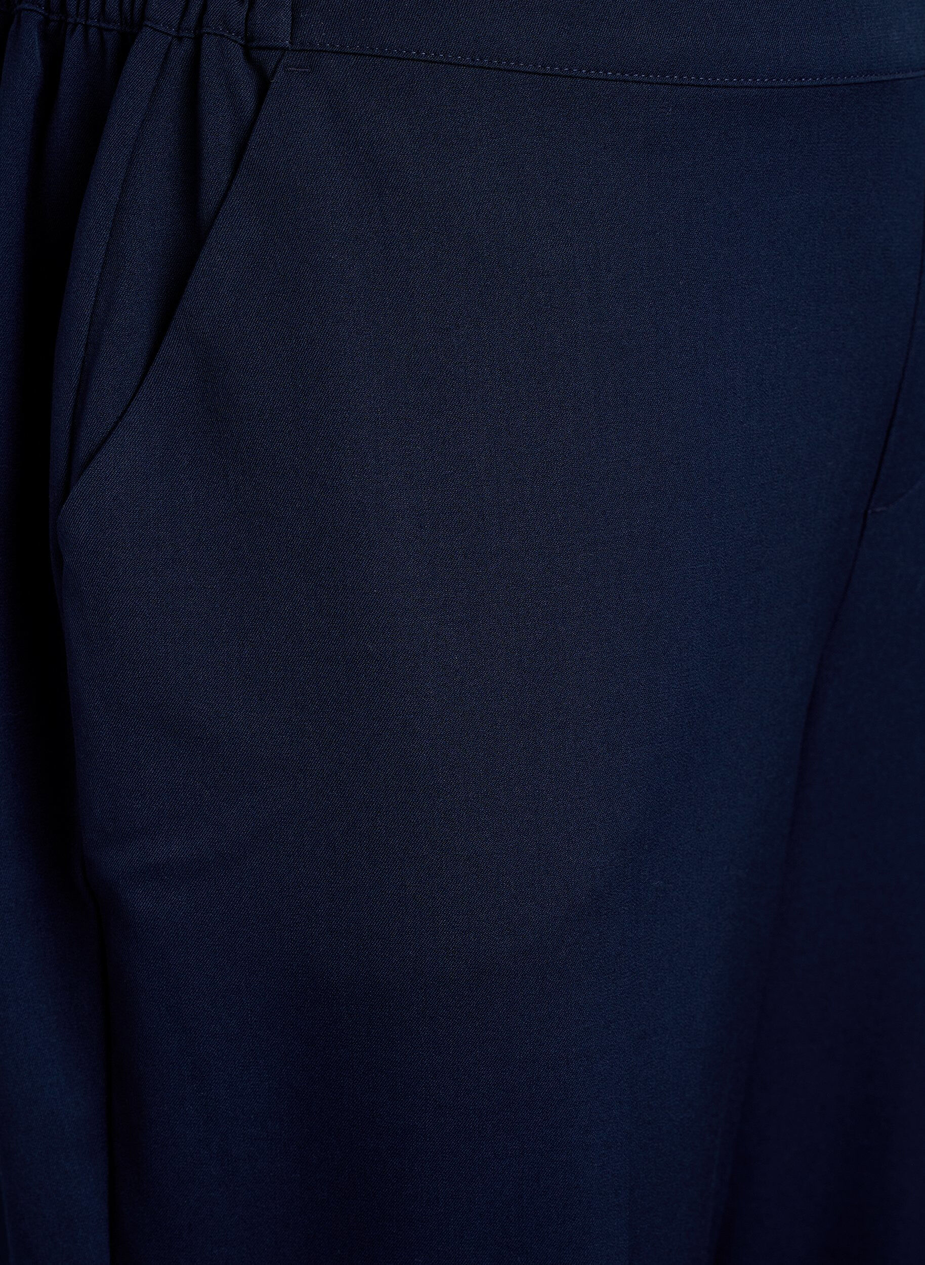 Zizzi Hose mit weiter Passform und hoher Taille, Blau, Packshot image number 2