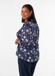 Gemusterte Bluse mit Stehkragen und 3/4-&Auml;rmeln, Blau, Model image number 2